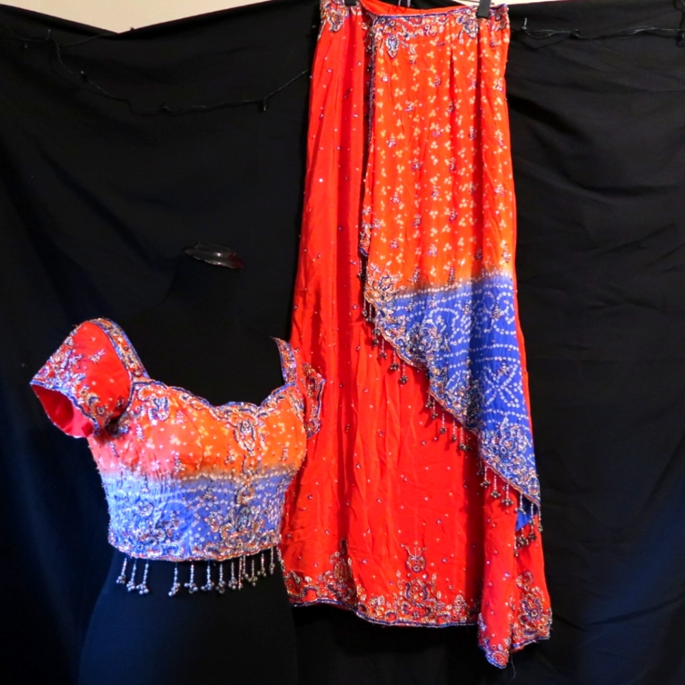 Indian Beaded Choli & Skirt